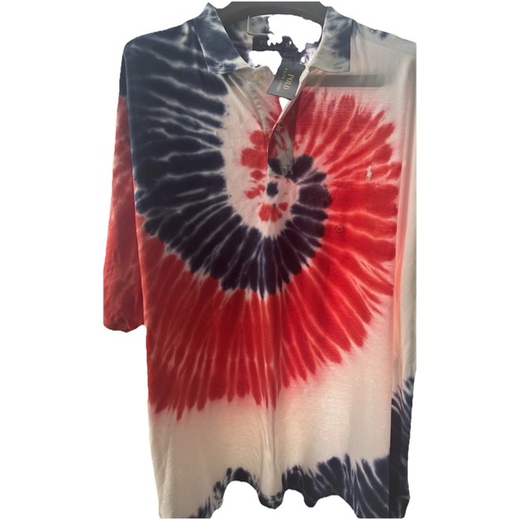 Polo‎ Ralph Lauren Polo 4X T America Tie Dye Polo Shirt Big And Tall NWT New - Picture 2 of 11